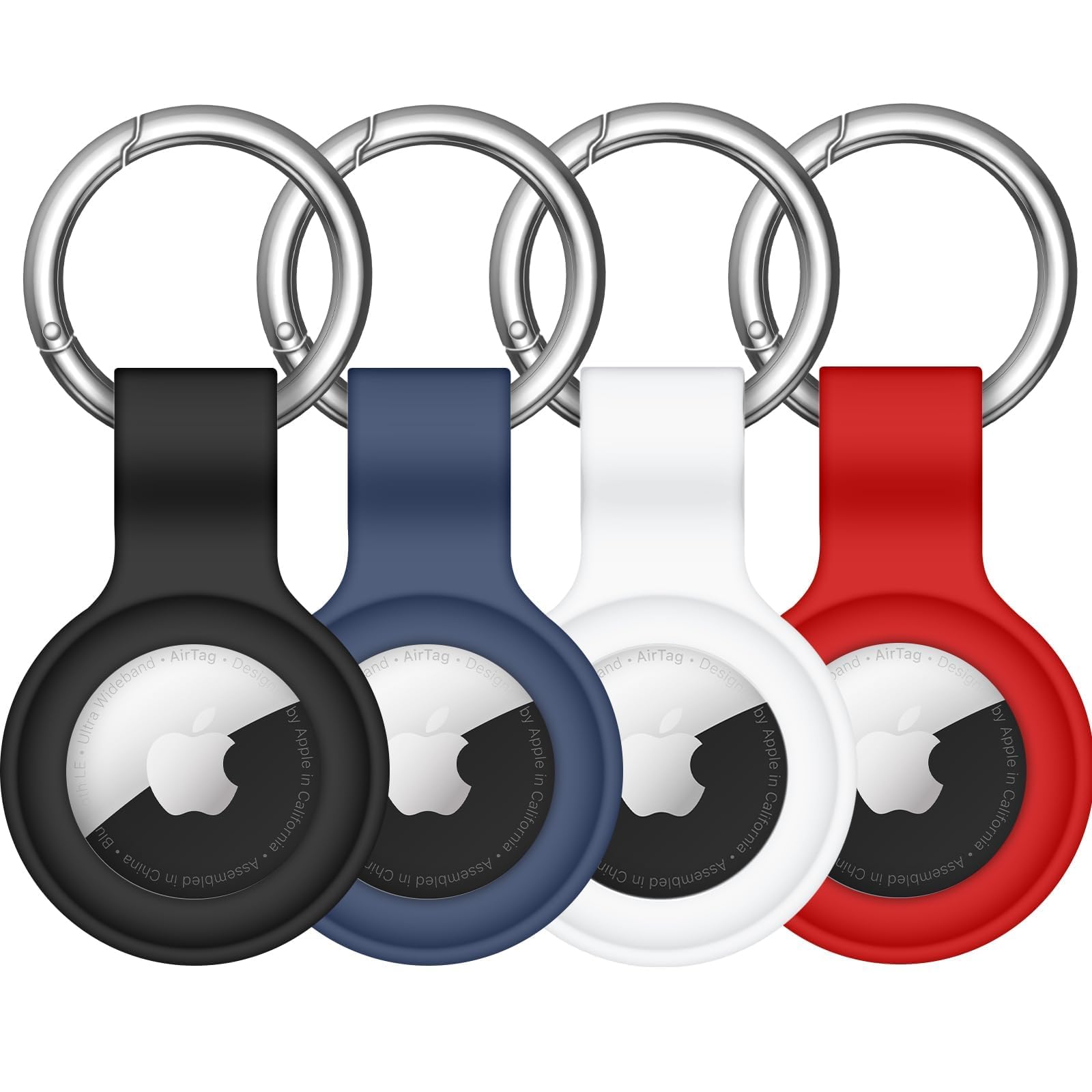 Linsaner Compatible With Airtag Case Keychain Air Tag Holder Silicone Airtags Key Ring Cases Tags Chain Airtag Gps Item Finders 