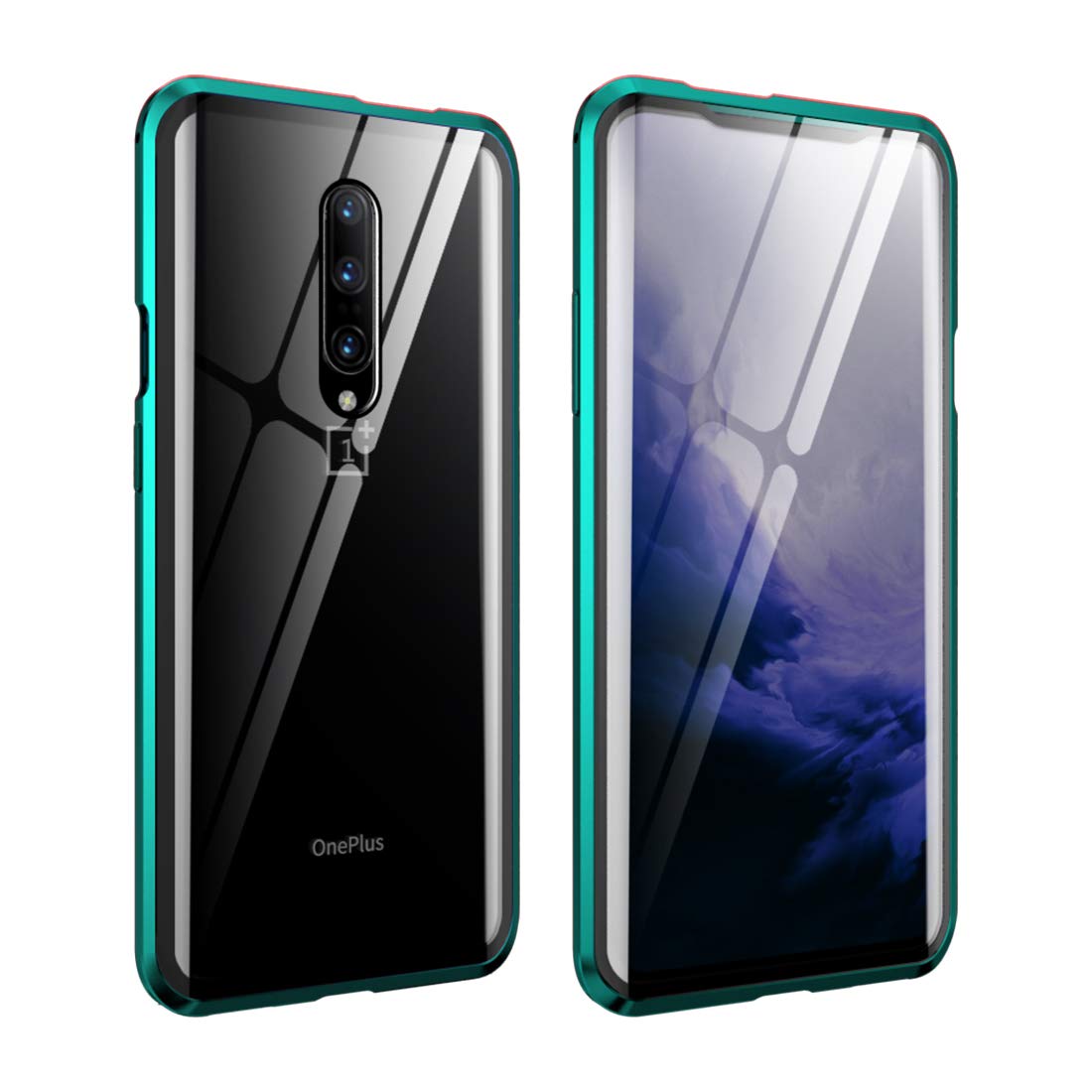 Omio For Oneplus 7 Pro Magnetic Case Metal Frame Tempered Glass Screen Protector Full Cover For Oneplus 7 Pro Case 360 Protectio