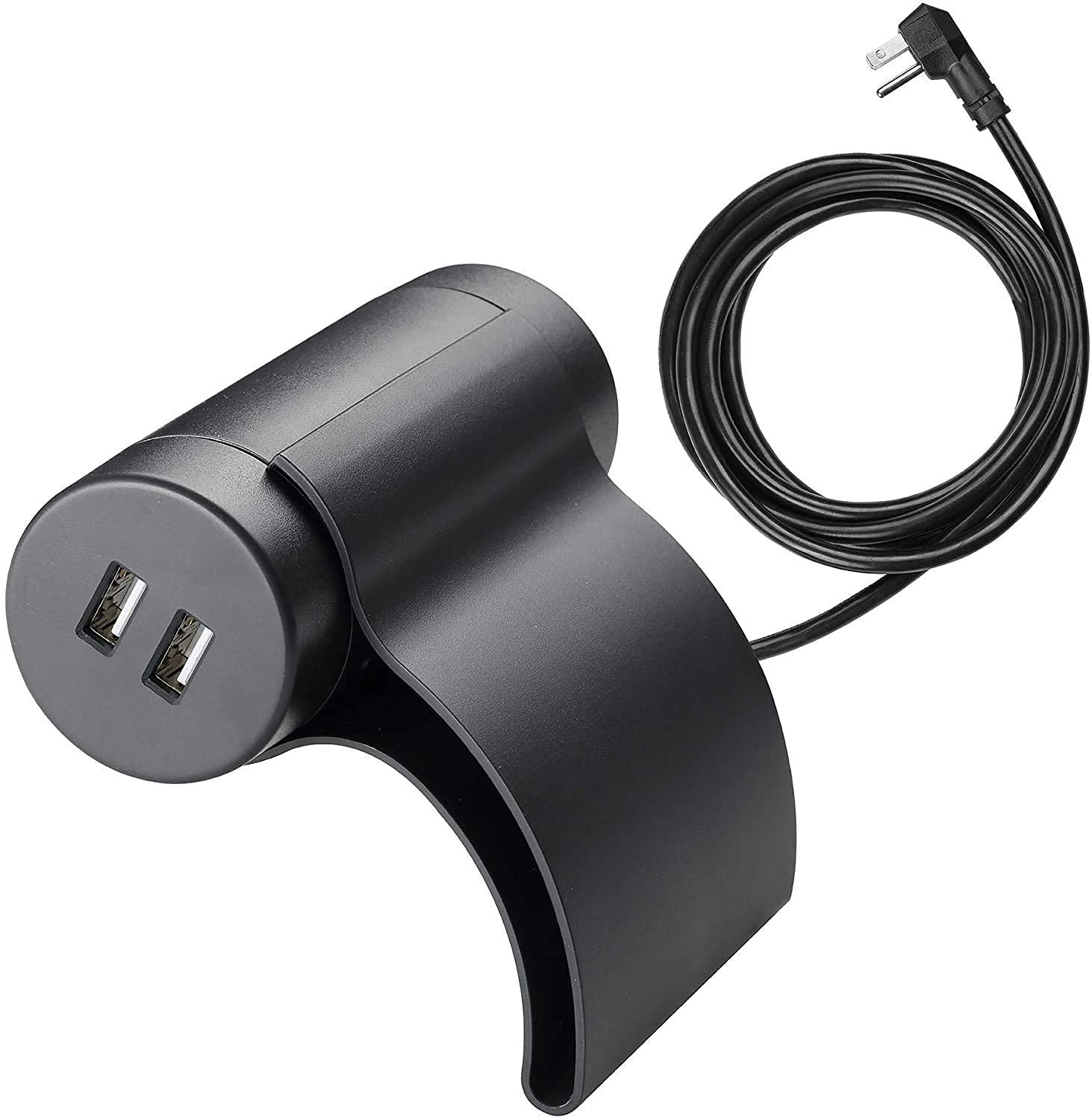 Link2Home Sofa Socket, 10Ft Extension Cord, 1 Outlet, 2 Ports, 3.1A Usb, With Low Profile Plug, Dark Grey