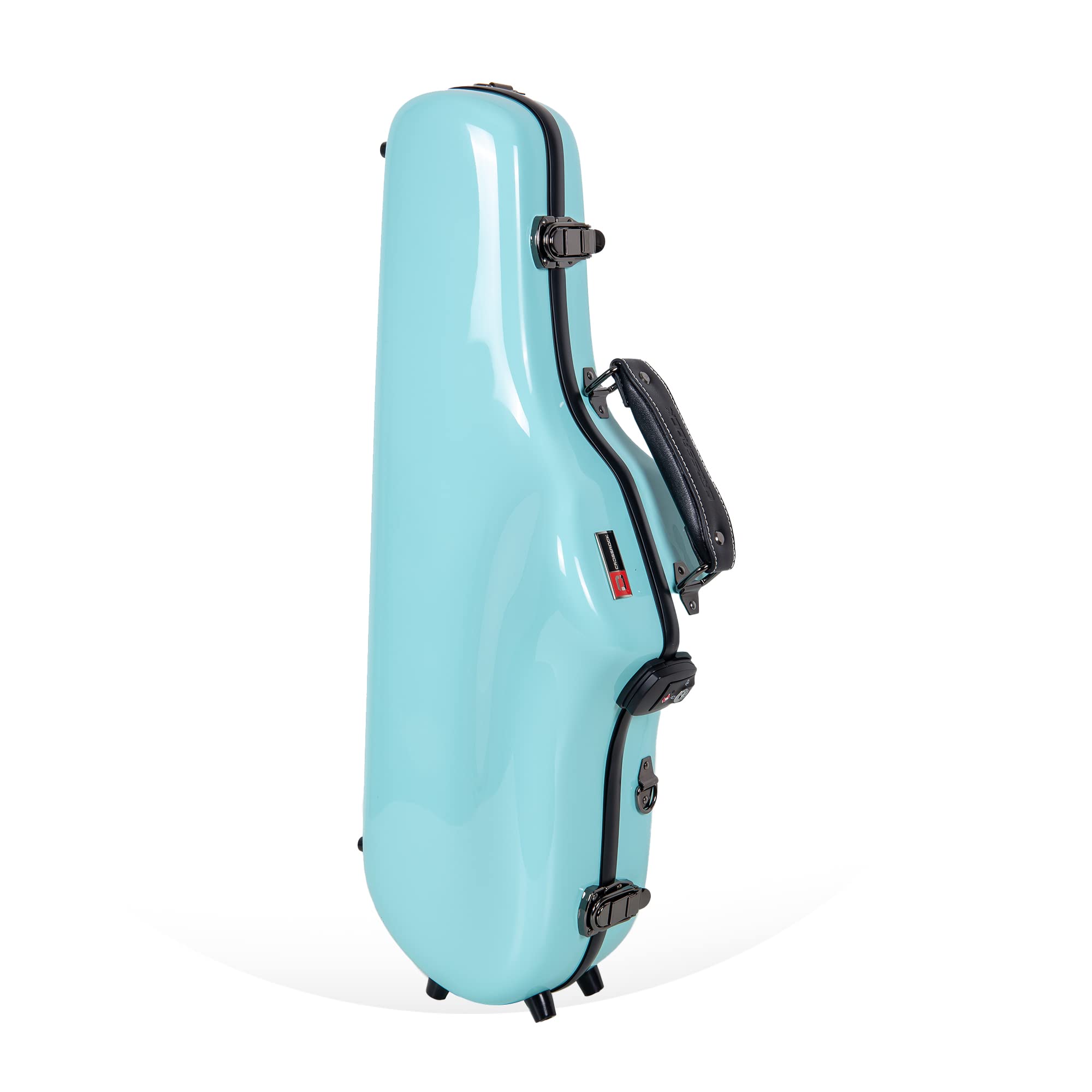 Crossrock Pro Grade Alto Saxophone Case | Mint Blue Finish, Tsa Lock, Elite Protection, Detachable Straps, Accessory Pocket For