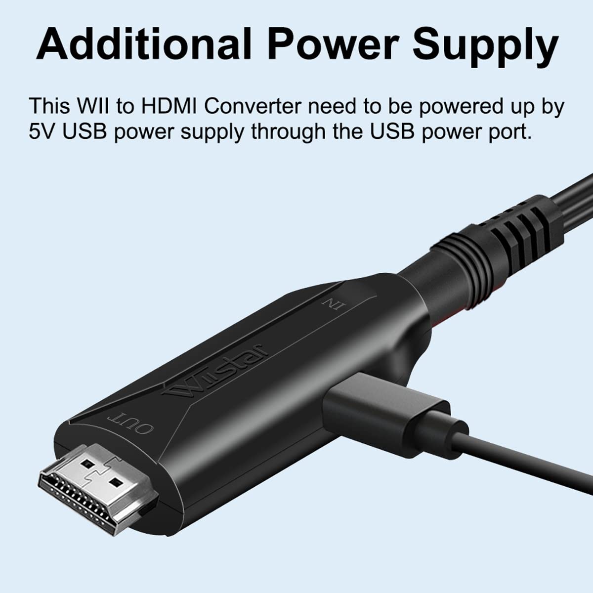 Wii To Hdmi 1M(3.2Ft) Cable Converter,1080P/ 720P Wii Hdmi Adapter Output Video Audio Wii Hdmi Converter Supports All Wii Displa