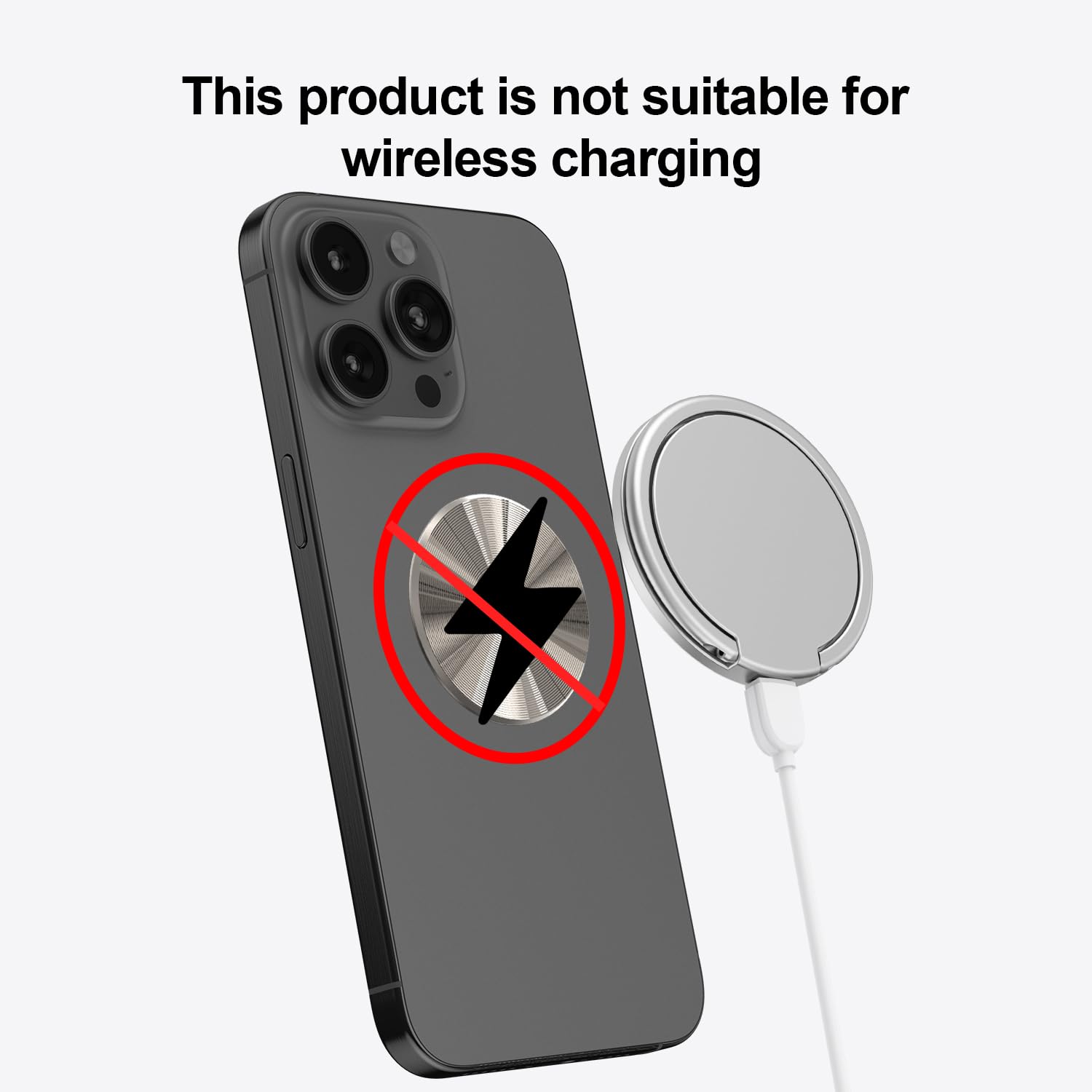 Metal Ring Plate For Phone Mount Car Holder Metal Stickers Plate Phone Magnet (Compatible With Magnetic Mounts) 1.50'' Frosted R