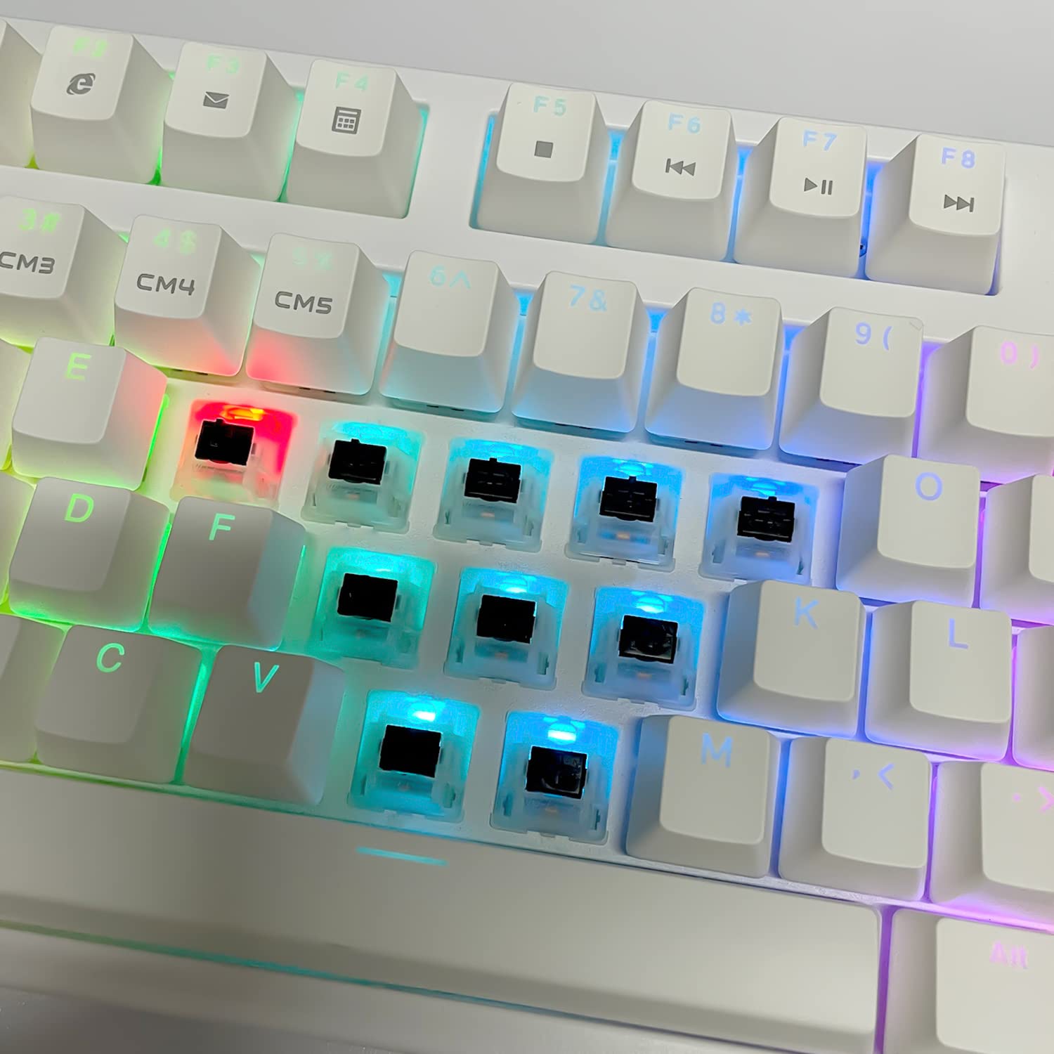 Kutethy Gateron Switches Milky Black Mechanical Keyboard Yellow 5Pins For All Mx Mechanical Keyboard(72 Pcs, Black)