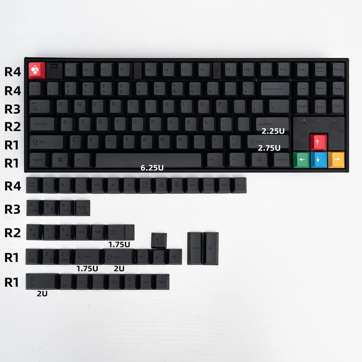Pbt Gray Keycaps Set Cherry Profile Retro Dye Sub Keycaps 130 Keys Custom Minimalist Key Caps For 60% 65% 70% 75% Cherry Gateron