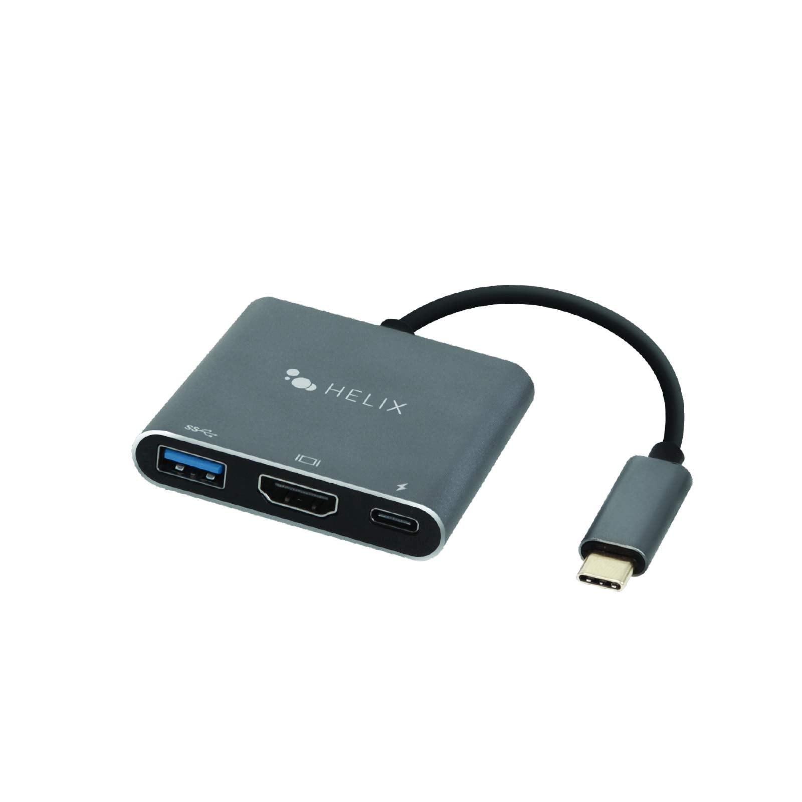 Helix USBCONNECT Adapter Hub USBC to USBA, HDMI and USBC, Standard Size (ETHHUB3)