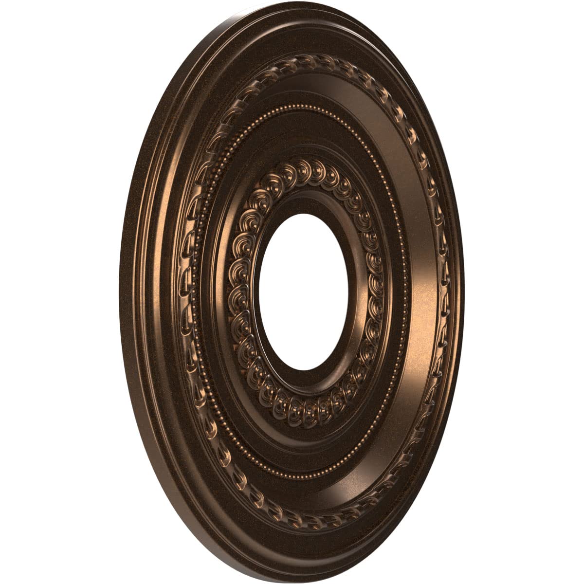 Ekena Millwork Cmp13Cocab Cole Thermoformed Pvc Ceiling Medallion (Fits Canopies Up To 4 1/4), 13Od X 3 1/2Id X 3/4P, Metallic A