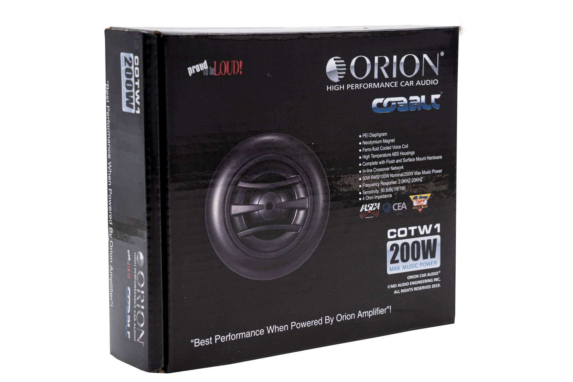 Orion Cobalt 1.25'' Bullet Tweeter (Pair) 4 Ohm Surface Or Flush Mount 200 Watts
