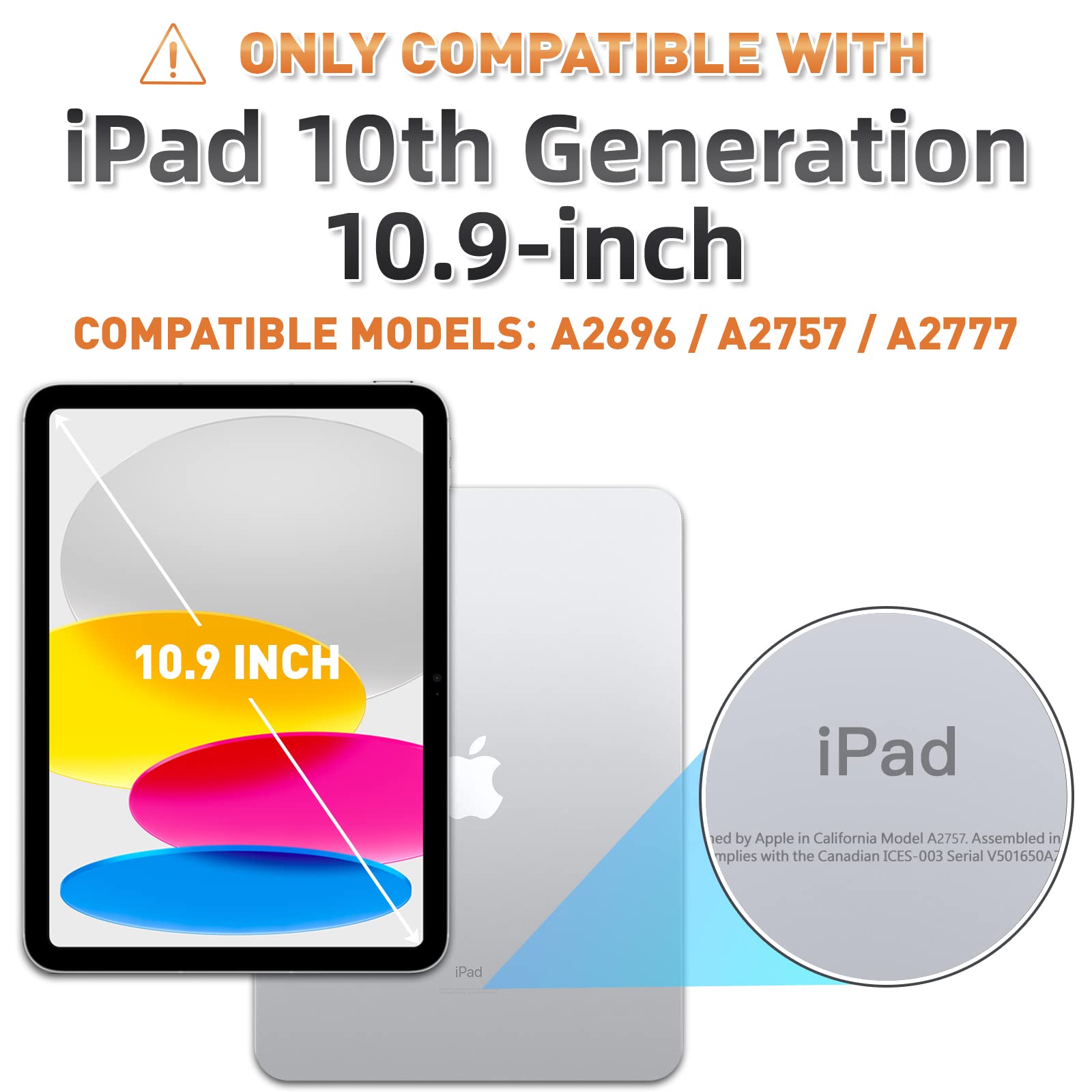 Timecity For Ipad 10Th Generation Case, For Ipad 10.9 Case 2022 2023: With Strong Protection, Screen Protector, 360 Rotating Sta