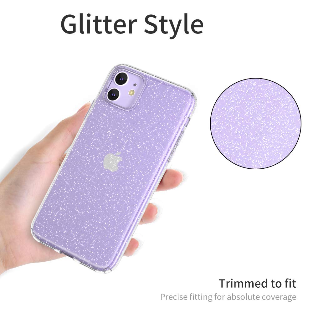 Jjgoo Compatible With Iphone 11 Case, Clear Glitter Sparkle Bling Anti Scratch Shockproof Protective Flexible Phone Cases Cute S
