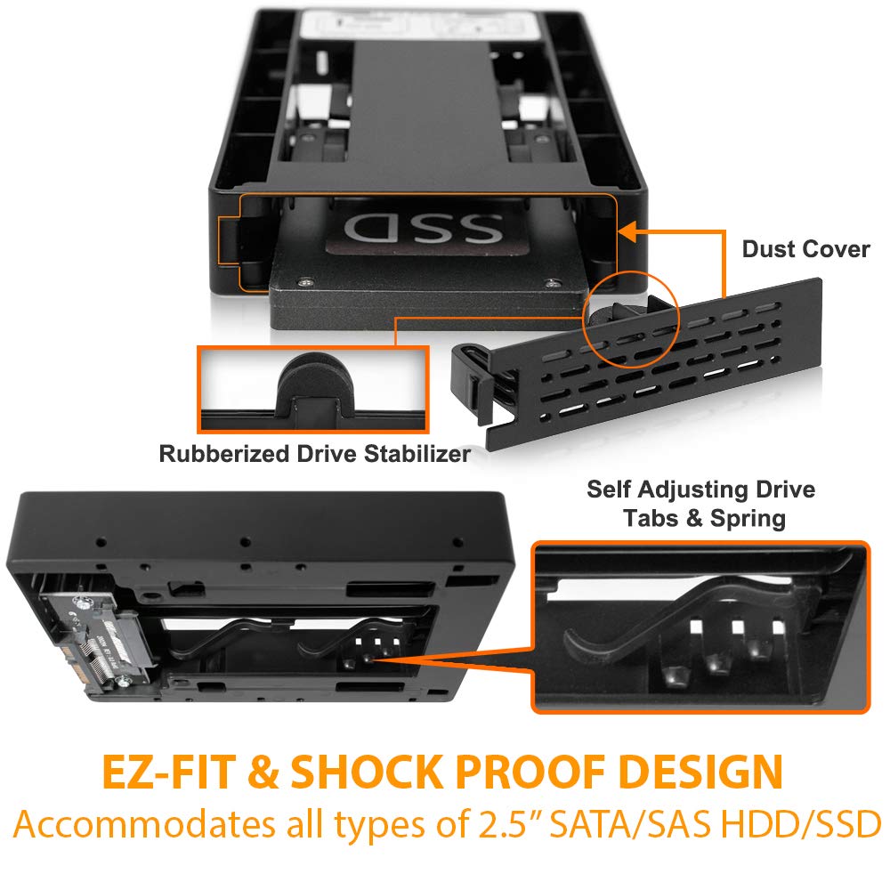 Icy Dock Tool Less 2.5'' Sata Ssd Hdd To 3.5'' Sata Hdd Drive Bay Converter Mounting Bracket Kit Adapter   Ezconvert Mb882Sp 1S