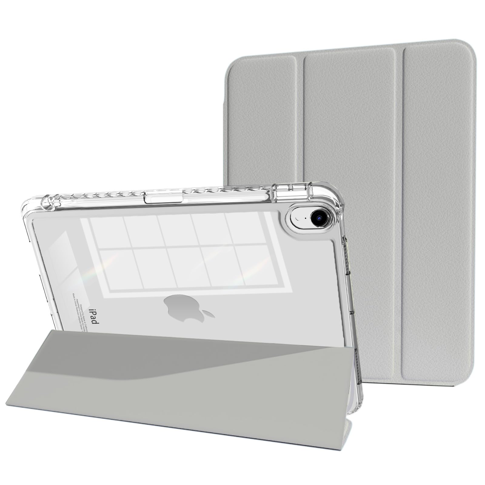 MYGROO for iPad Air 11inch Generation case 2024/2025 M3/2 with Pencil Holder, Air5th Generation case, Slim Smart Cover with Clea