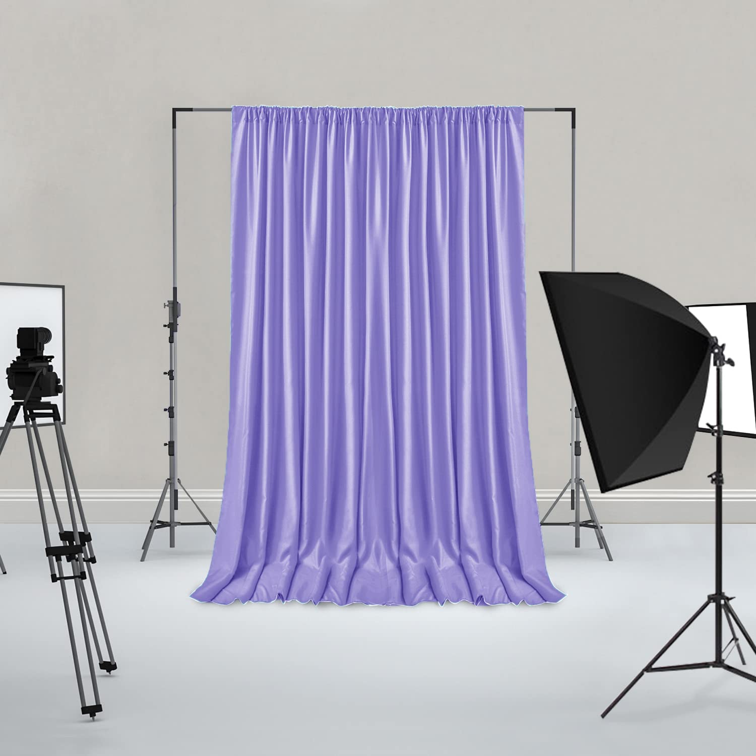 Hiasan Lavender Backdrop Curtains For Parties, Polyester Photography Backdrop Drapes For Family Gatherings, Wedding Decorations,