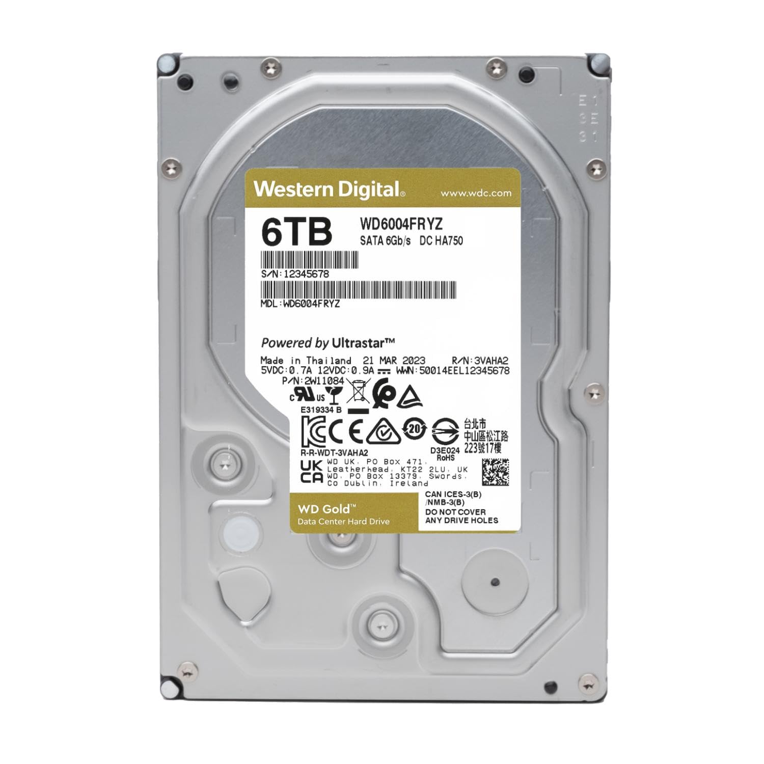 Western Digital 6Tb Wd Gold Enterprise Class Internal Hard Drive   7200 Rpm Class, Sata 6 Gb/S, 256 Mb Cache, 3.5''   Wd6004Fryz