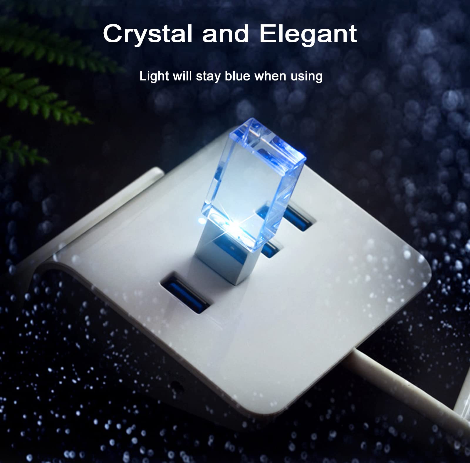 Laak 8 Gb Crystal Transparent Rectangle Genuine Blink Flash Drive Usb 3.0 Wedding Gift Pendrive, Pink