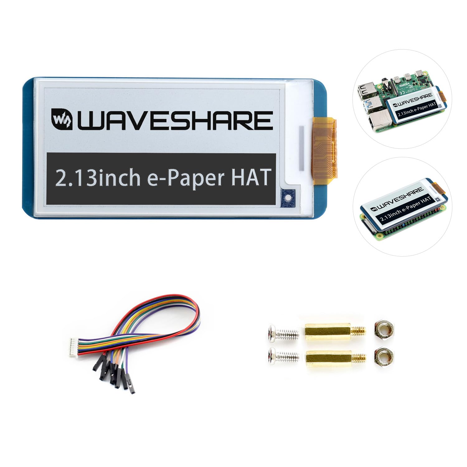 waveshare 2.13inch E-Ink Display HAT V4 Version Compatible with Raspberry Pi 5/4B/3B+/3B/2B/B+/A+/Zero/Zero W/WH/Zero 2W Series 