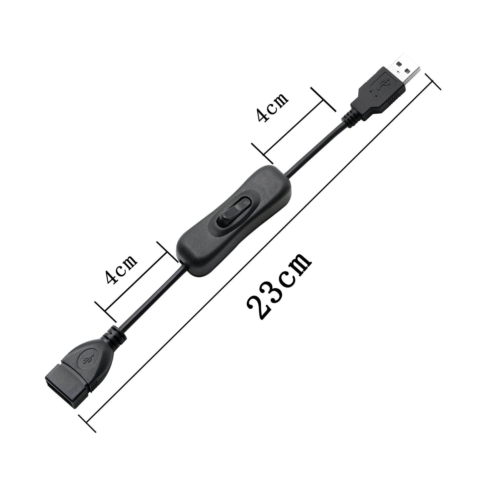 Pngknyocn 20Cm Male To Female Usb Cable With On/Off Switch, For Usb Fan, Led Desk Lamp And Other Computer Peripheral Low Power E