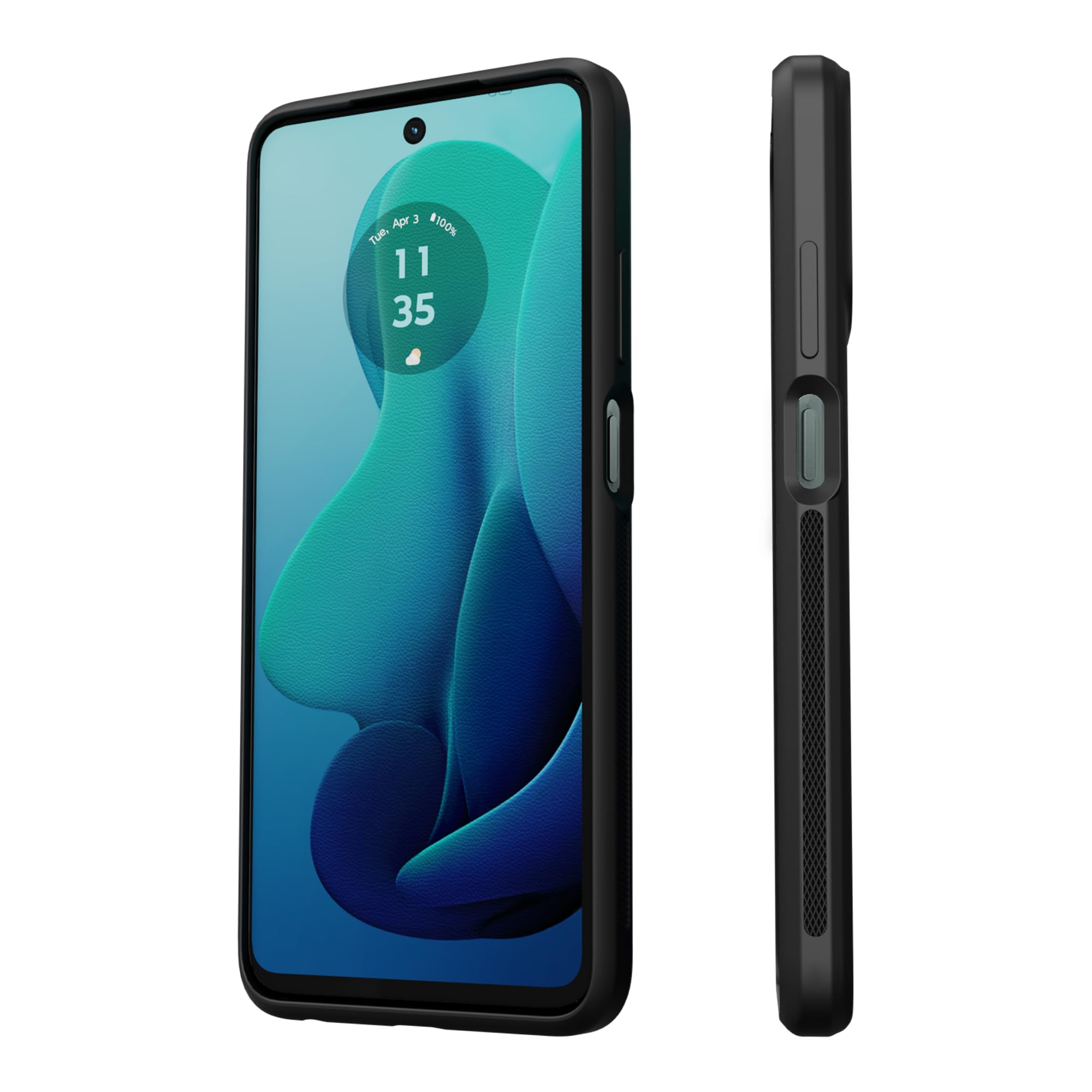 Motorola Moto G 5G (2024) Textured Protective Case  Black   Precision Fit Shock Absorbing Cases For Enhanced Phone Grip, Style,