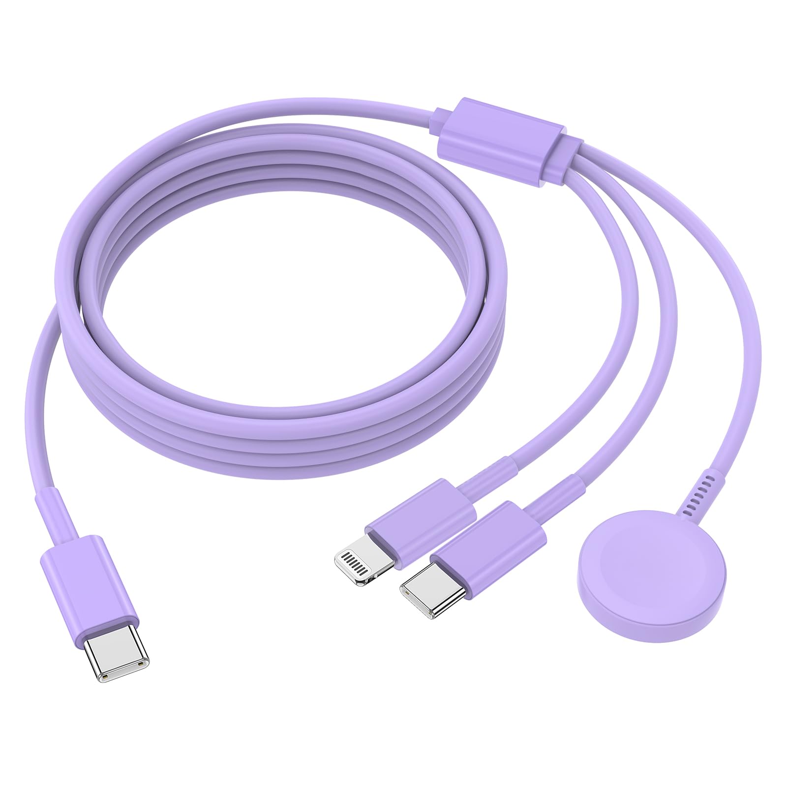 Qziiw Apple Watch Charger Cable, Usb C Magnetic Watch Charging Cable, 3 In 1 Apple Iwatch Charging Cable 6 Ft, Compatible With A