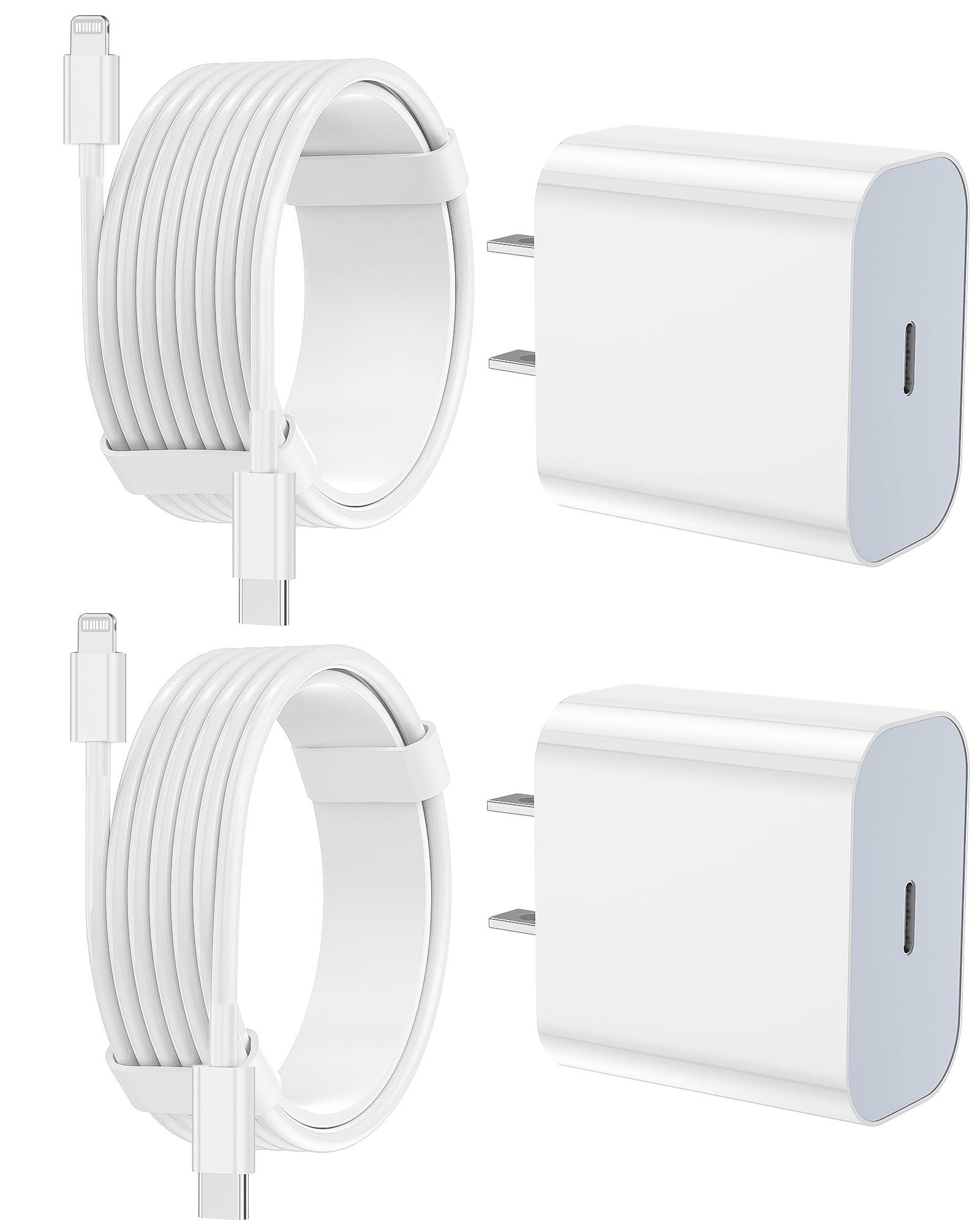 Iphone Charger Fast Charging 2 Pack Type C Wall Charger Block With 2 Pack [6Ft&10Ft] Long Usb C To Lightning Cable For Iphone 14