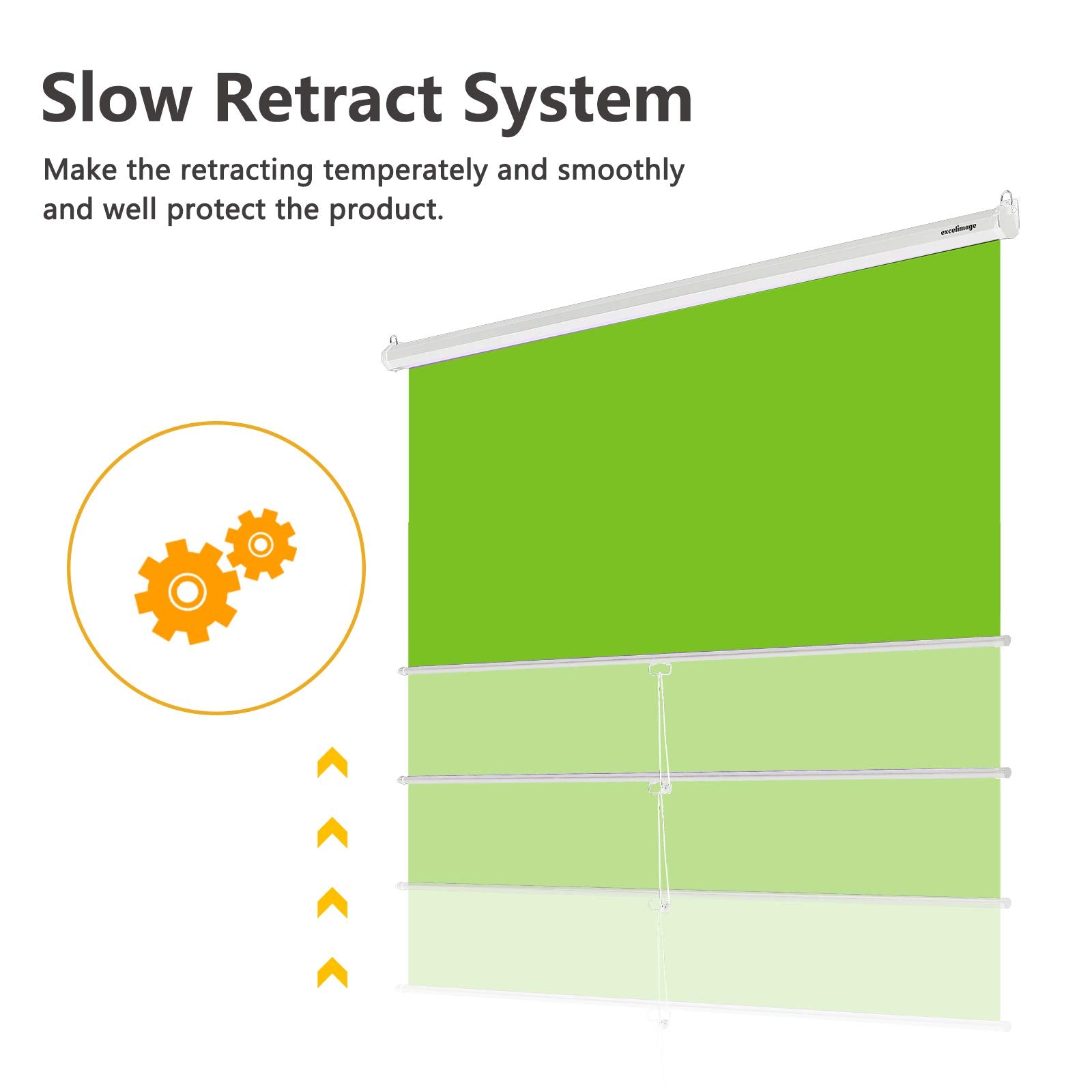 Excelimage Pull-Down Green Screen Backdrop, 79   X75    Auto-Locking Chroma Key Panel With Wrinkle-Resistant Green Fabric For Yo