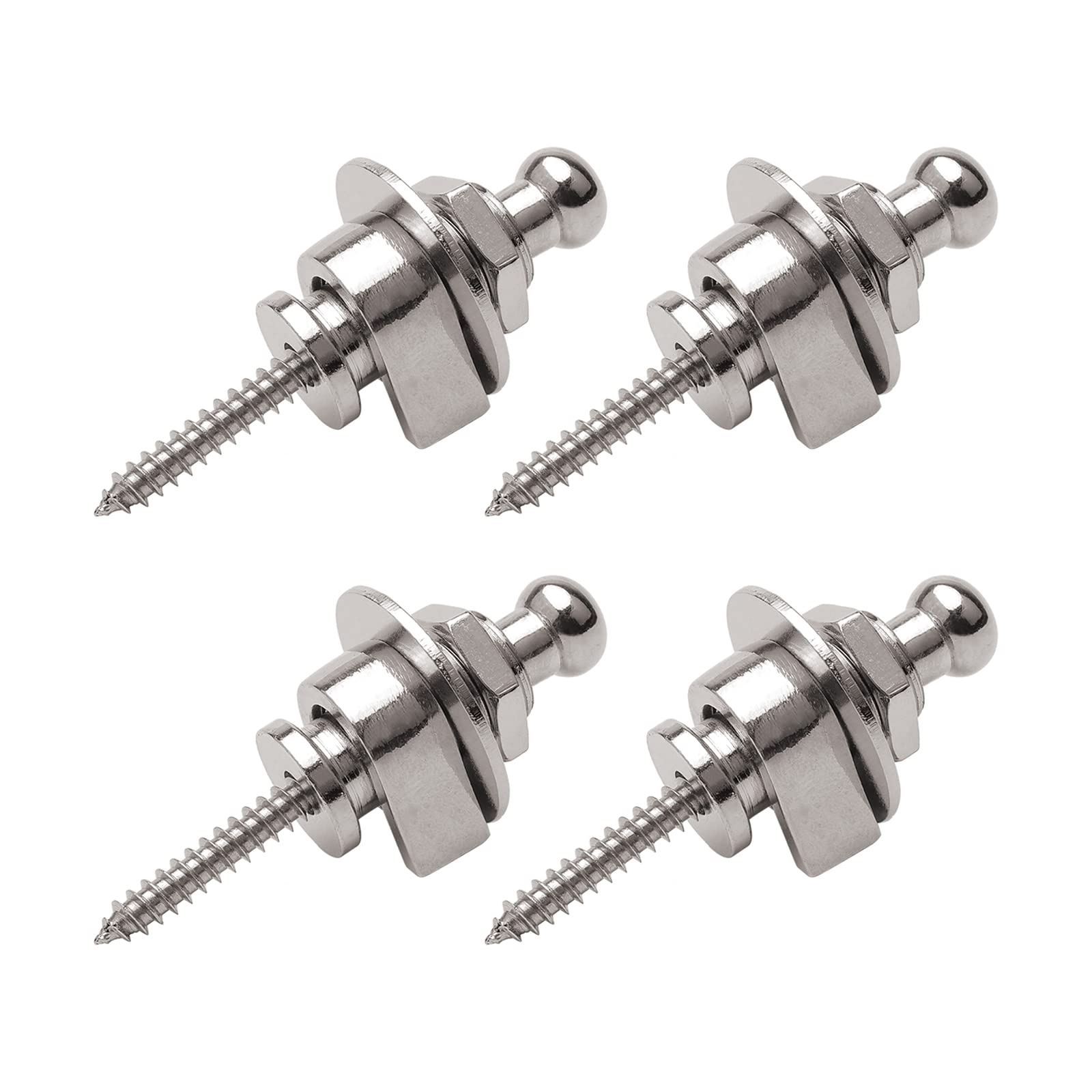 Guitar Strap Lock Round Head Guitar Bass Security Straplocks Strap Retainer, Schaller Style, Guitar Replacements (Pack Of 4)