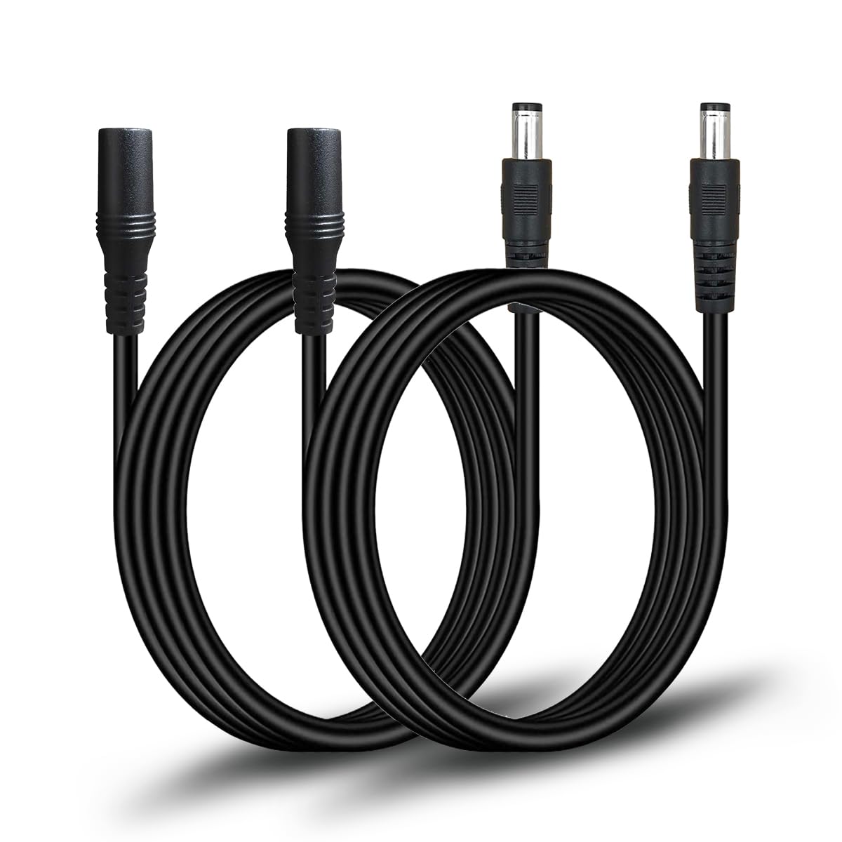 2Pcs Dc Power Extension Cable 5.5Mm X 2.1Mm 18Awg Current 10A 4.9Ft(1.5M) Female To Male,Thickened Metal Connector Extension Cor