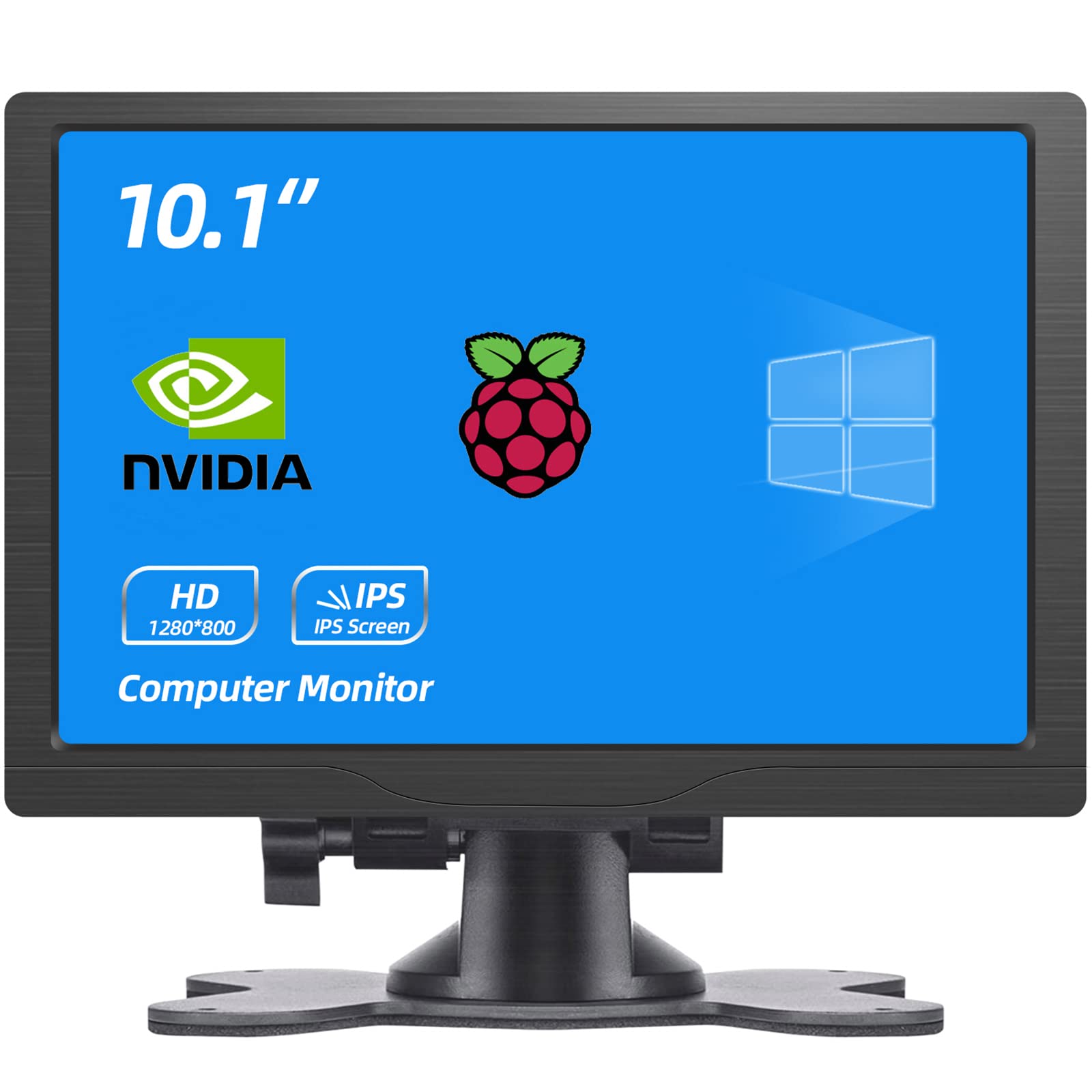 Hmtech 10.1 Inch Hdmi Monitor 1280X800 Portable Hd Vga Monitor Lcd Ips Screen W/Dual Speaker For Raspberry Pi/Pc/Laptop/Tv/Camer