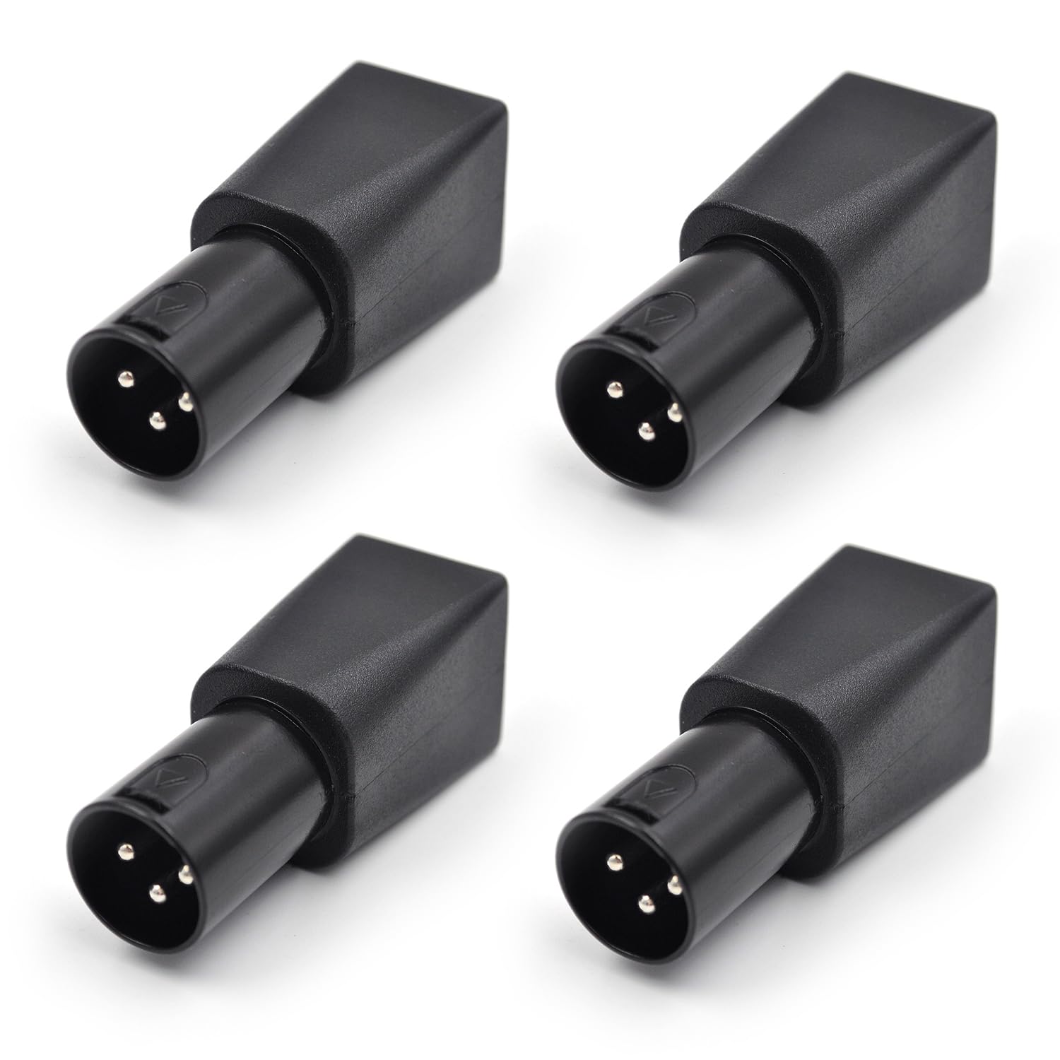 Zhupoub (4Pack) Male 3 Pin Xlr Adapter Plug Dmx To Rj45 Connector To Ethernet, Black