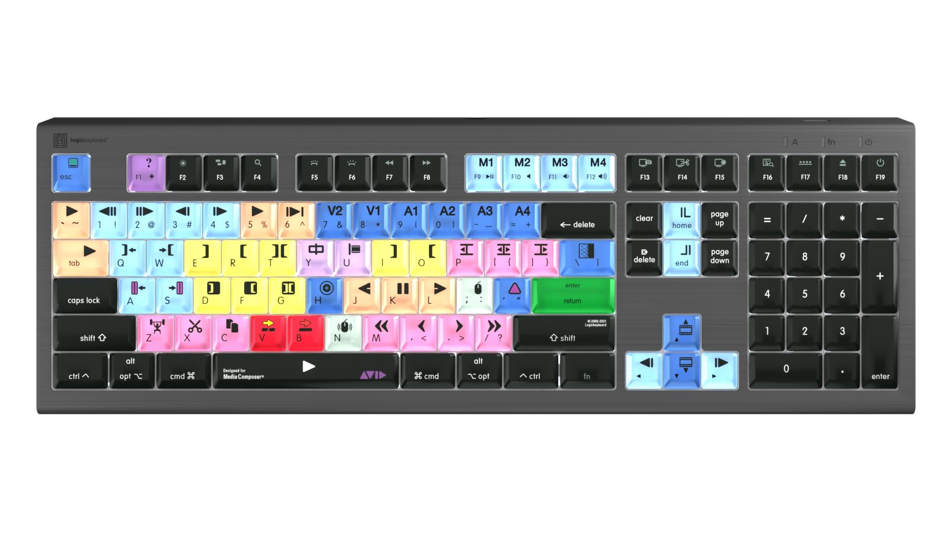 Logickeyboard Backlit 'Astra2' Designed For Use With Avid Media Composer On Mac  'Classic' Layout  P/N Lkb Mcom4 A2M Us