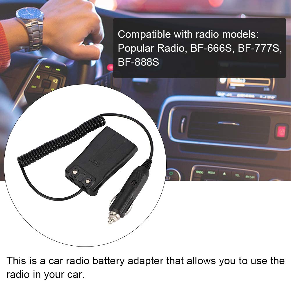 12V Car Radio Battery Eliminator With Charger Adapter For Bf 666S 777S 888S