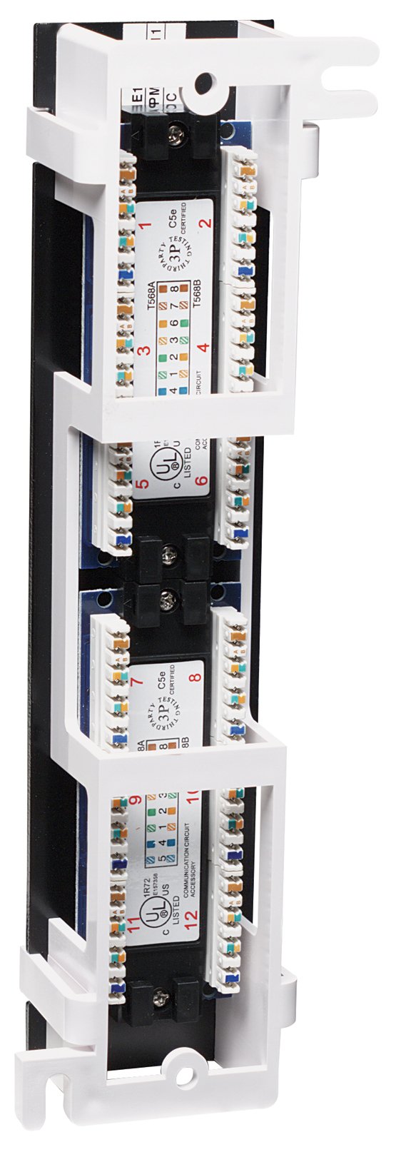 Intellinet 12 Port Cat 5E Network Patch Panel Wall Mount With 89D Bracket   Installer Grade 3Mm 50 Micro Inch Gold Plated Jack C