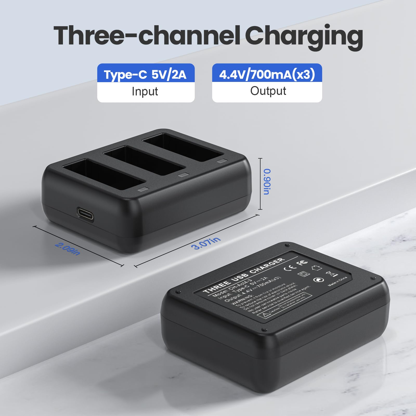 3 Packs Replacement Batteries For Dji Osmo Action 4, Osmo Action 3, 1850Mah Rechargeable Battery With 3 Channel Battery Charger,