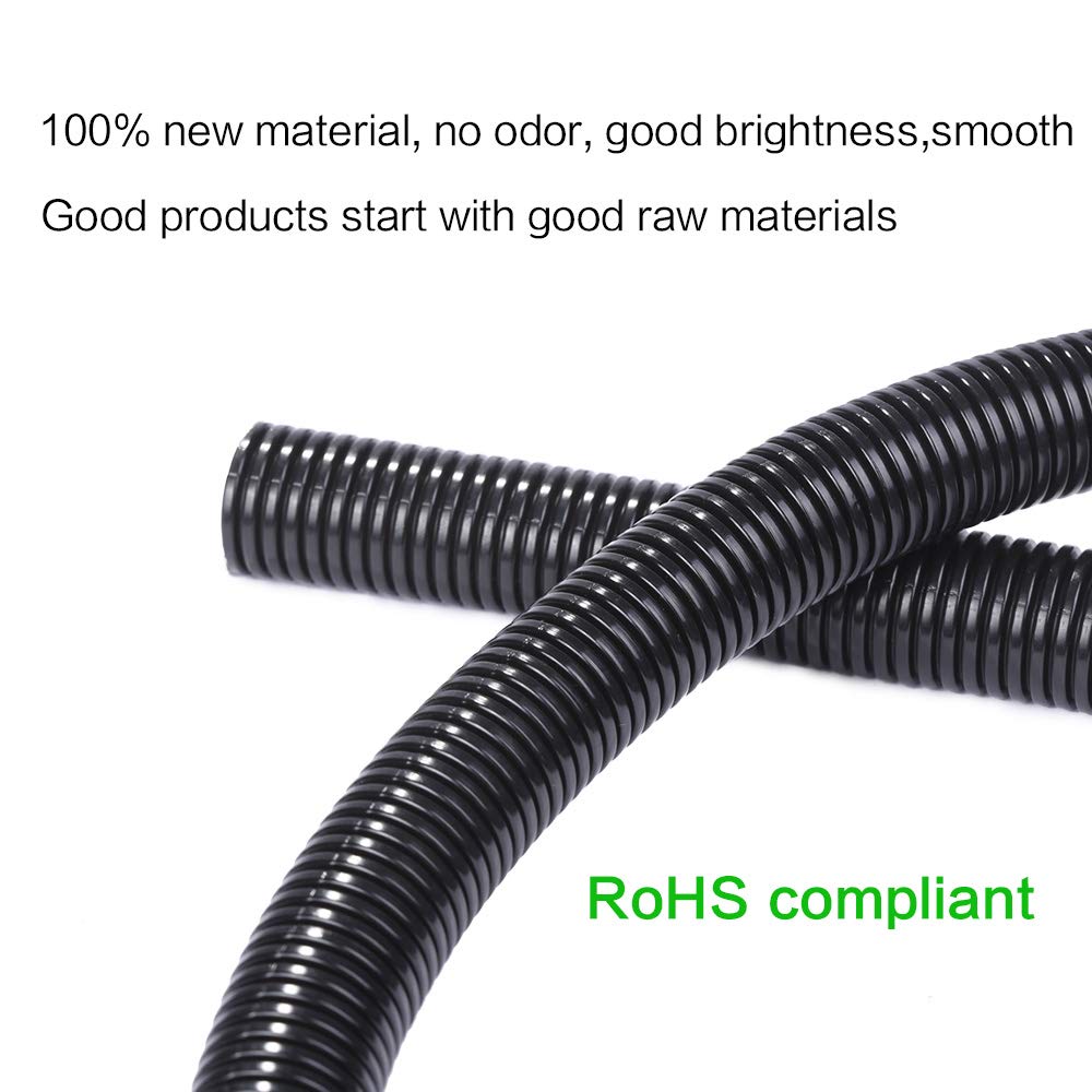 Alex Tech 10Ft   1/2 Inch Split Wire Loom Tubing Wire Conduit   Black