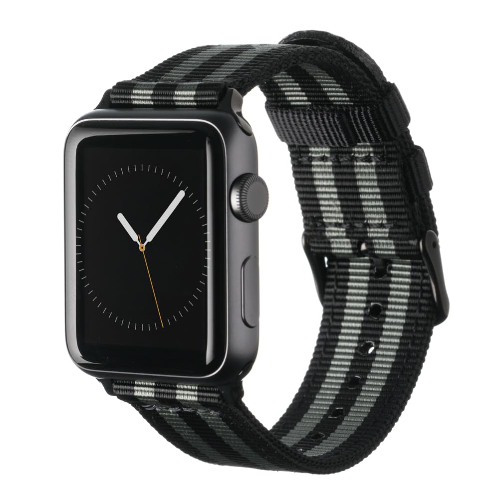 Archer Watch Straps   Premium Nylon Replacement Bands For Apple Watch (Black/Gray, Black, 42/44/45Mm)