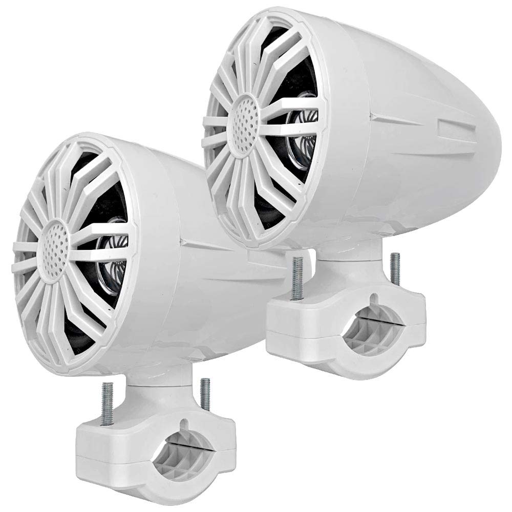 Seismic Audio - Sa-Jms35W - Pair Of White 3.5 Inch Waterproof Speakers For Powersports, Watercrafts, Atv, Off Road Vehicles, Mot