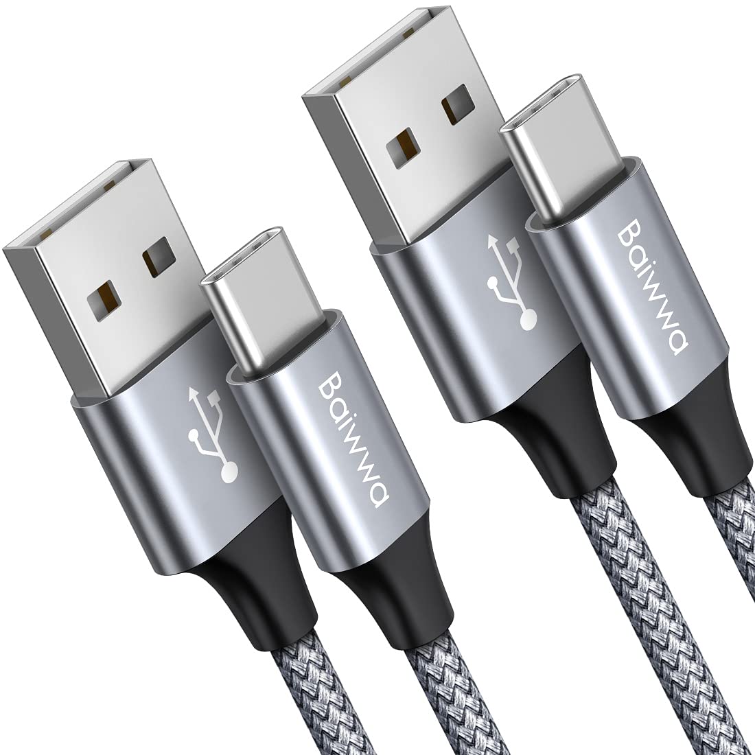 Baiwwa Usb C Cable 3A Fast Charging [2 Pack, 5Ft], Usb A To Type C Cable Braided Charger Cord Compatible With Samsung Galaxy S22