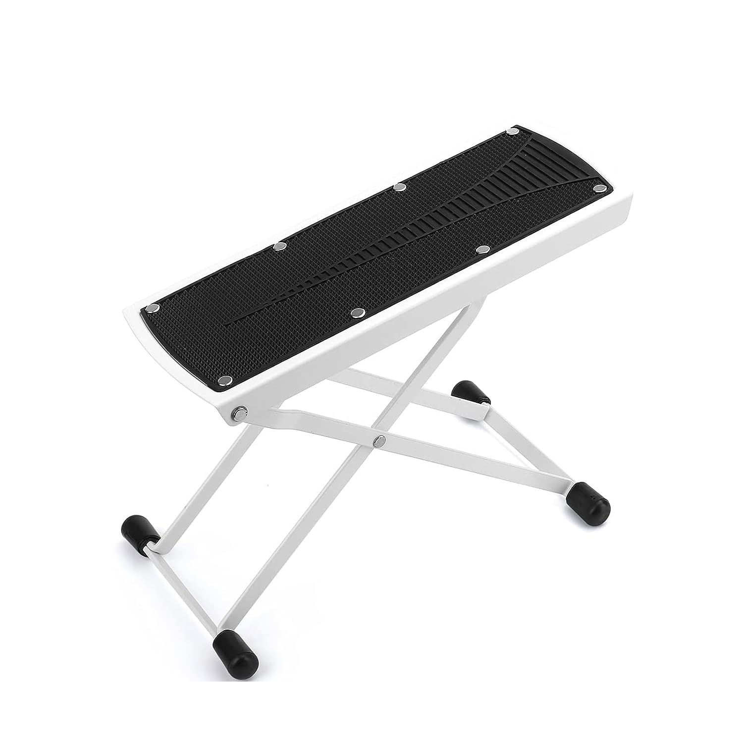 5 Core Guitar Foot Stool - 6-Level Height Adjustable Metal Folding Foot Rest with Non-Slip Surface, Stable Rubber Feet, Portable