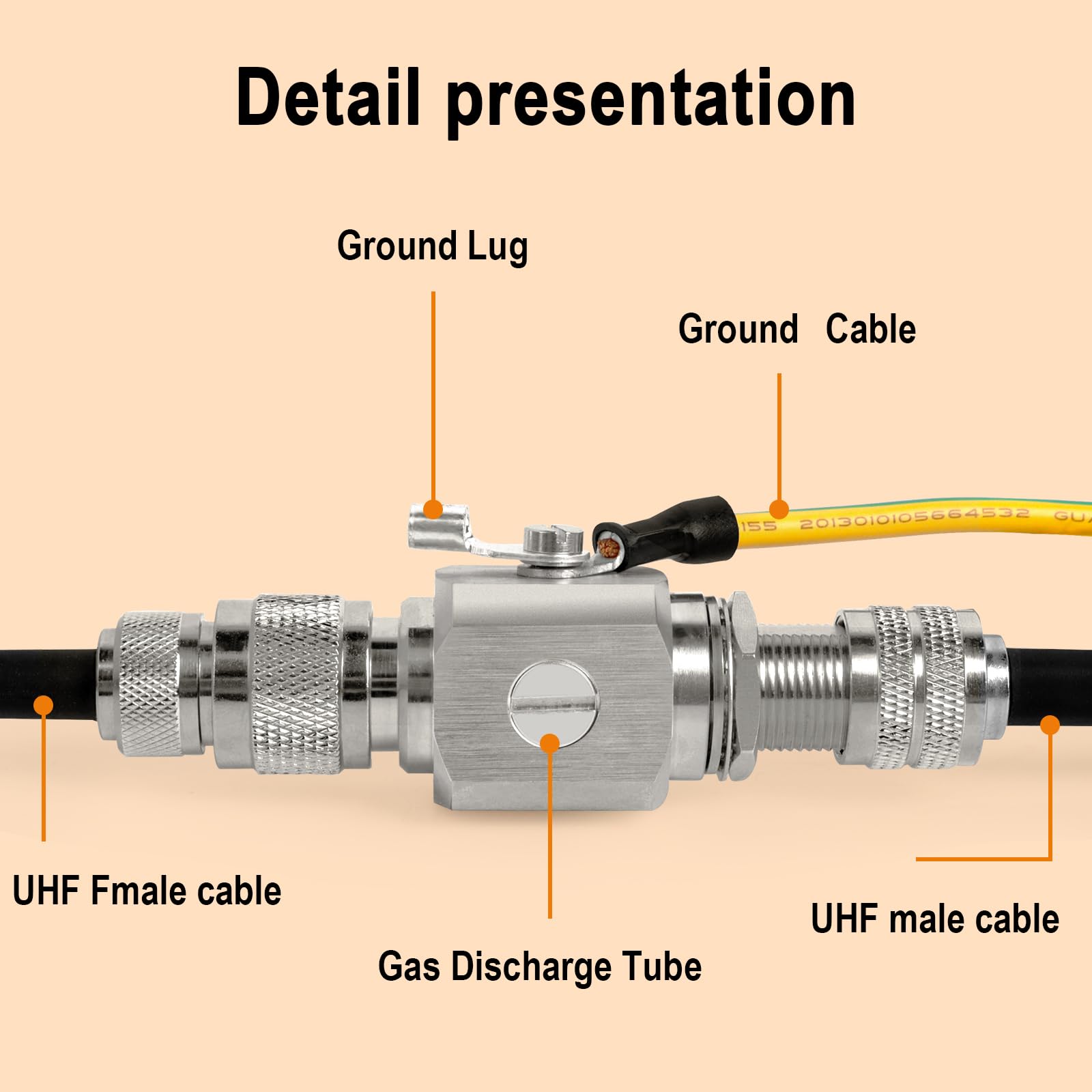 Xrds Rf Uhf Lightning Arrestor Pl 259 Lightning Surge Protector Pl259 Plug (Uhf Male) To So239 Socket (Uhf Female) Bulkhead Arrestor For Cb Ham Two Way Radio Base Antennas