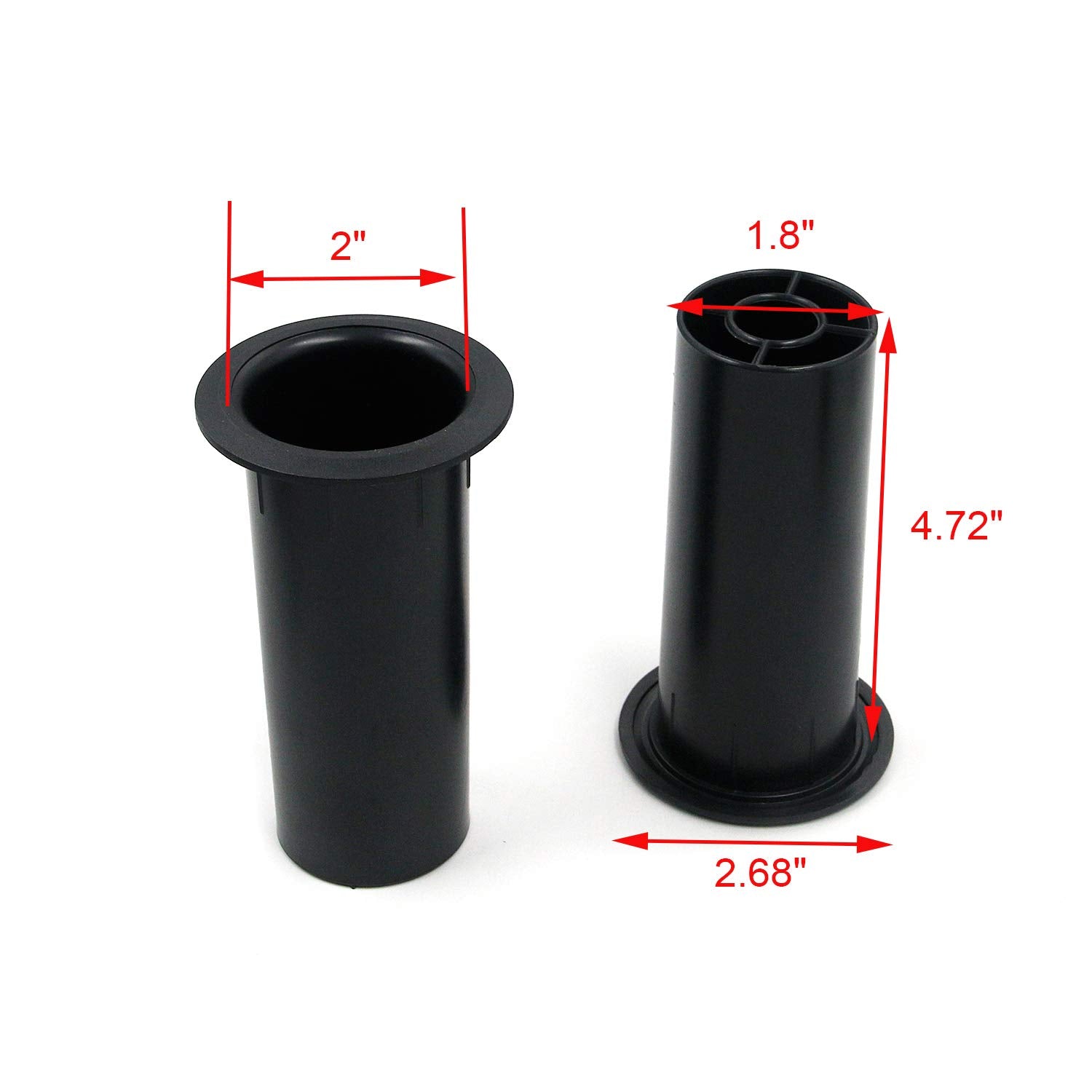 Geesatis 4 Pcs Speaker Port Tubes 4.72'' X 2'' Abs Speaker Box Bass Air Port, Black