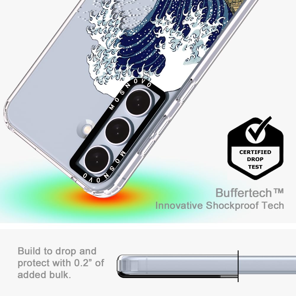 Mosnovo Case For Samsung Galaxy S24, [Buffertech 6.6Ft Military Grade Drop Protection] [Anti Peel Off Tech] Clear Tpu Bumper Pho