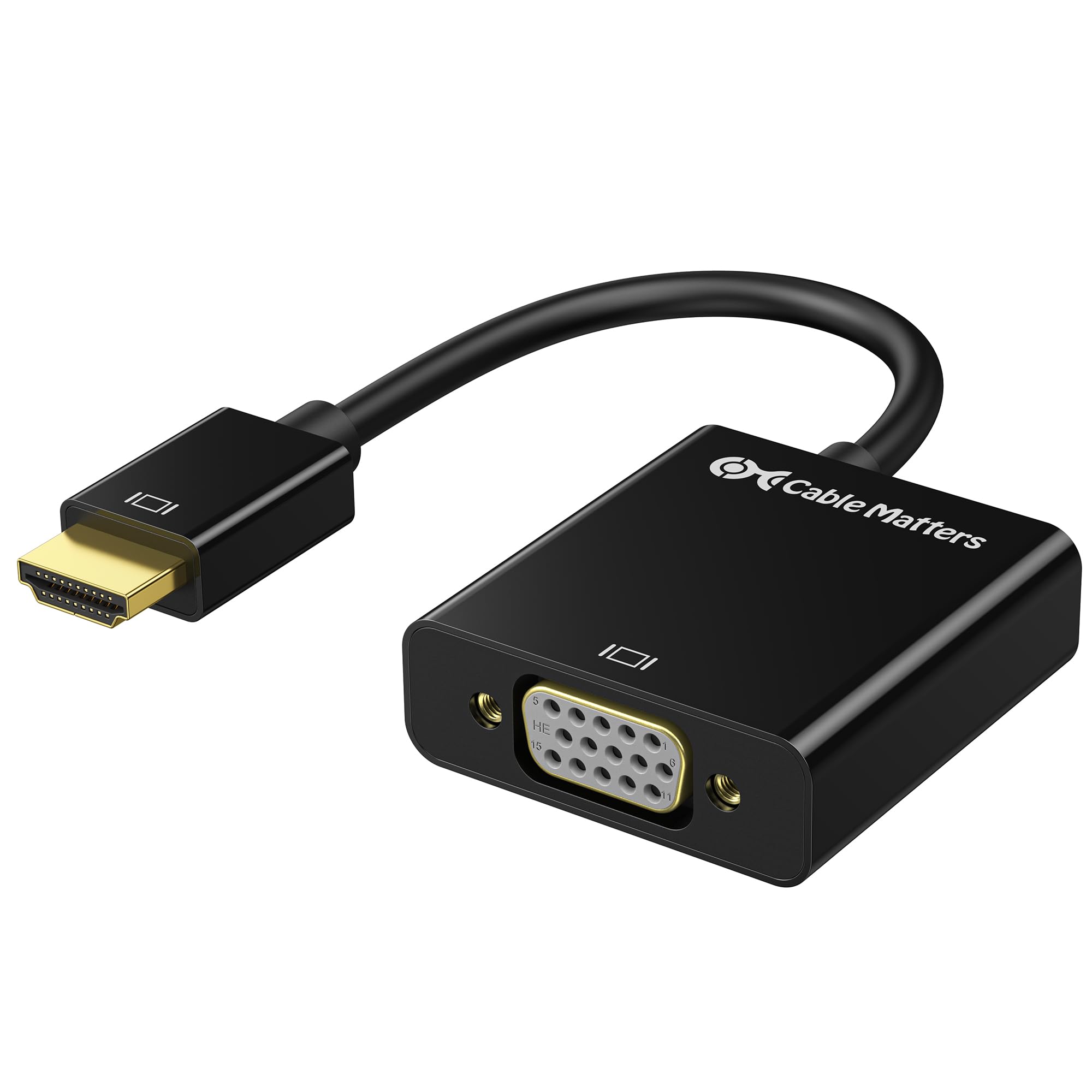 Cable Matters HDMI to VGA Adapter (HDMI to VGA Converter/VGA to HDMI Adapter) in Black