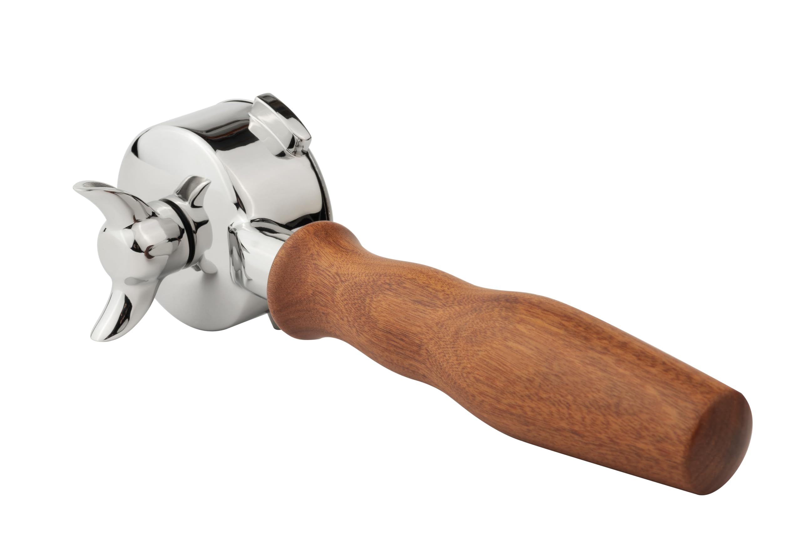 Lilq 54Mm Double Spouts 3 Ears Portafilter | Compatible With 54Mm Breville Machines | Stable Handle | Rosewood