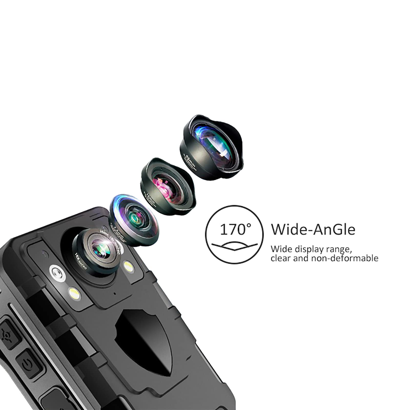 Oncheer 1296P Police Body Camera: Wearable Vedio Audio Recorder Cams With 64G Sd Card, Remote Controller, Portable Waterproof Ni