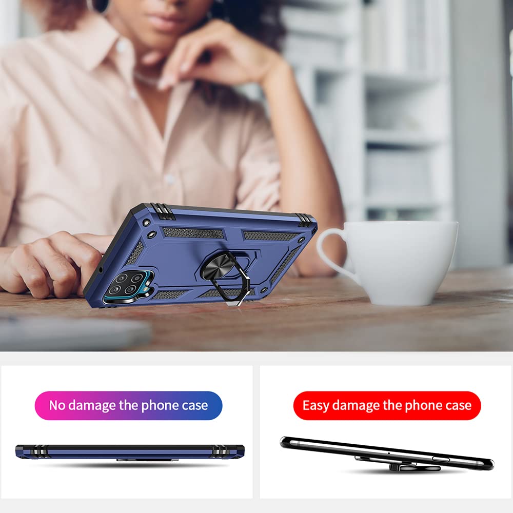 For Samsung Galaxy A12 Phone Case, Samsung A12 Case With Hd Screen Protector, [Military Grade 16Ft. Drop Tested] Ring Shockproof