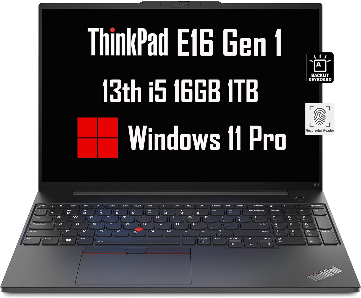 Lenovo ThinkPad E16 Business Laptop (16 FHD+ Anti-Glare, Intel 13th Gen 10-Core i5-1335U, 16GB RAM, 1TB SSD), Backlit, Fingerpri
