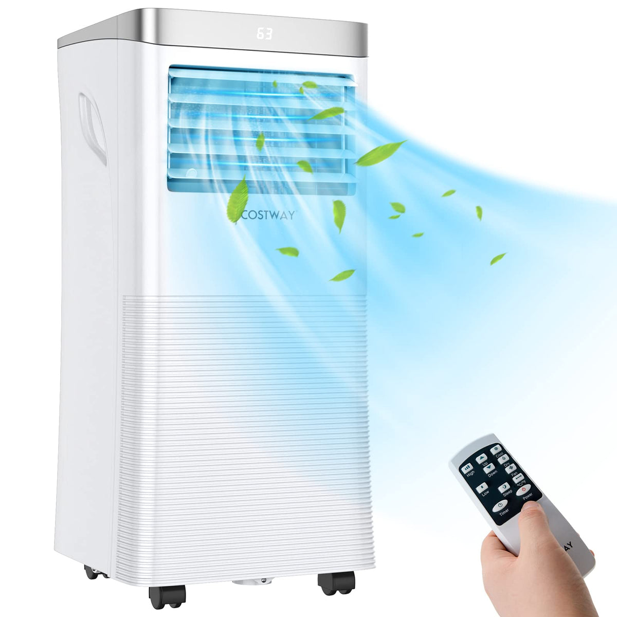 Costway Portable Air Conditioner, 8000 Btu Air Cooler With Fan & Dehumidifier Mode For Rooms Up To 230 Sq.Ft, Quiet Ac Unit With
