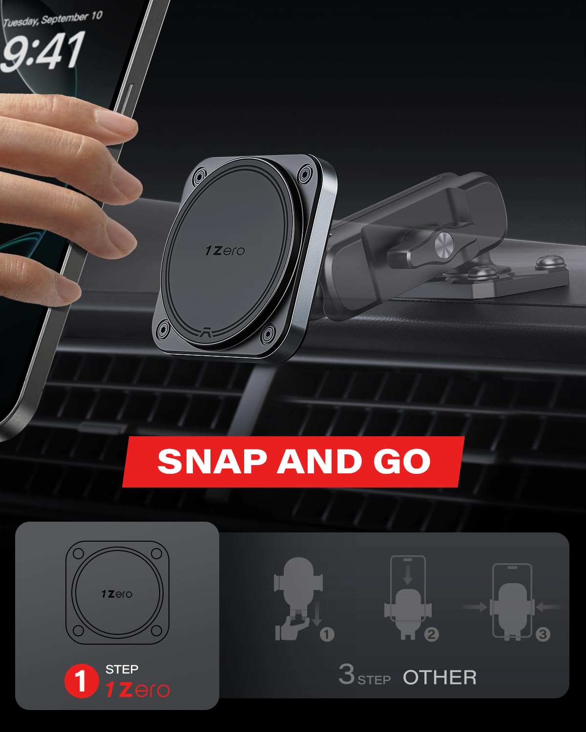 1Zero 20Mm Ball Magnetic Phone Holder For Dash Mount Compatible With Magsafe Iphone 16 Pro Max 15 14 13 12, 0.787-Inch Attachmen