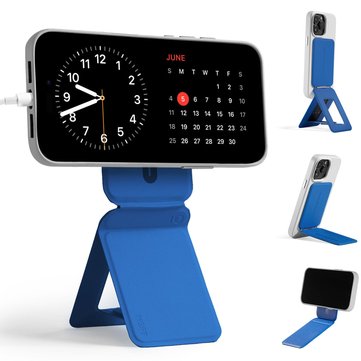 Moft Phone Tripod Stand Compatible With Iphone 16/15/14/13/12 Series, Angle Adjustment & Strong Magnets & Magsafe Compatible Mov
