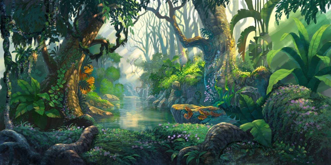 Yeele 15X8Ft Fairy Tales Backdrop For Photography Fantasy Fairyland Tropical Virgin Forest Jungle Sunlight Flowers Background Ki