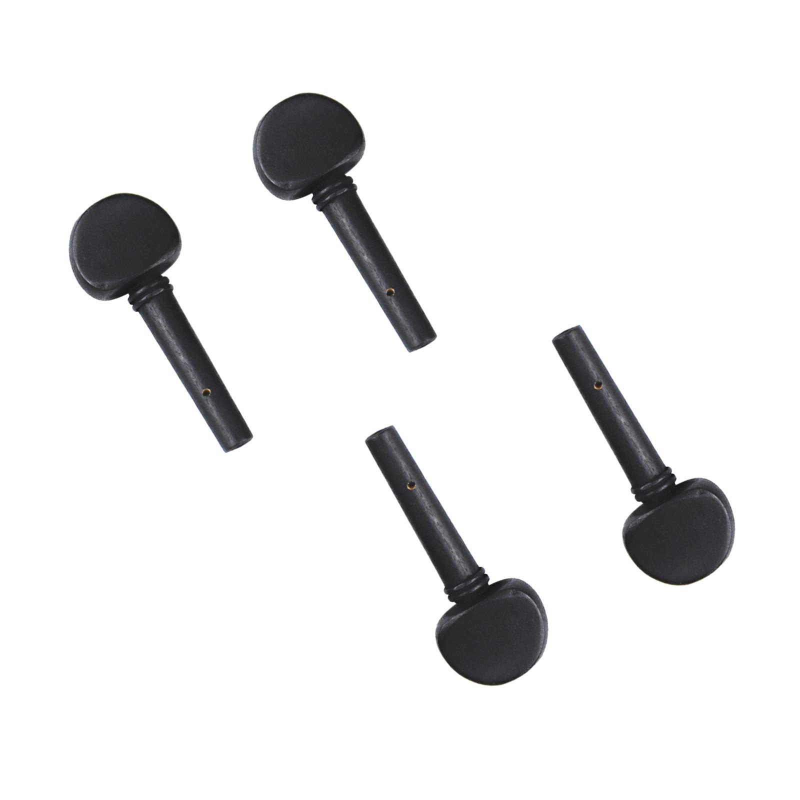 8Pcs Yootones 3/4 Wooden Violin Tuning Tuner Pegs With Predrilled Compatible With 3/4 Violin Fiddle Replacement Sets (Black)